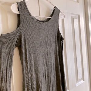 Gray Open Shoulder Dress
